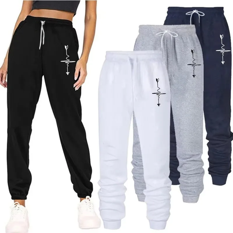 

2025 New 3D Arrow Printed Women's Long Pants for Jogging, Loose, Comfortable, Fashionable, Casual Street Wear, Long Pants