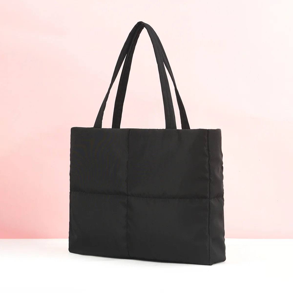 Sac fourre-tout rembourré en coton pour femmes, sac à bandoulière polyvalent de grande capacité de style bouffant, sac fourre-tout pour doudoune d'automne et d'hiver