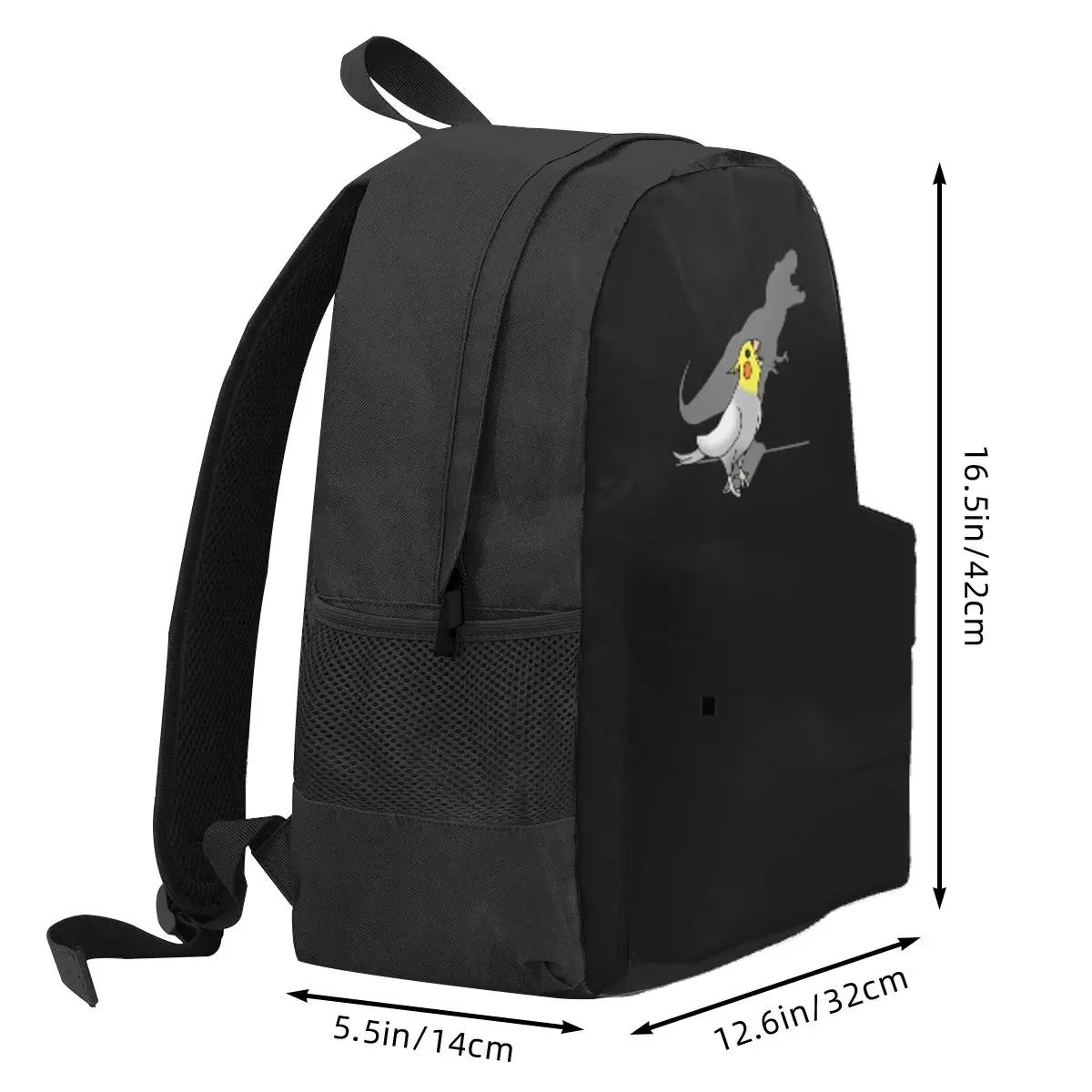 Dinosaur Shadow Cockatoo Cockatiel Student Backpack School Bag Hiking Travel Daypack for Boys Girls Bookbag Shoulder Bags