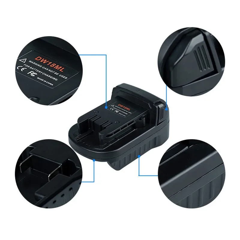 1Pcs DW18ML Battery Adapter Converts For Dewalt 18V Battery,Convert For Dewalt 20V Battery For Milwaukeee 18V Tool Use