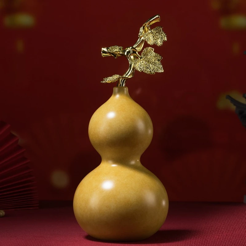 

Living room desktop copper gourd ornaments, home decoration handicrafts, New Year's gifts