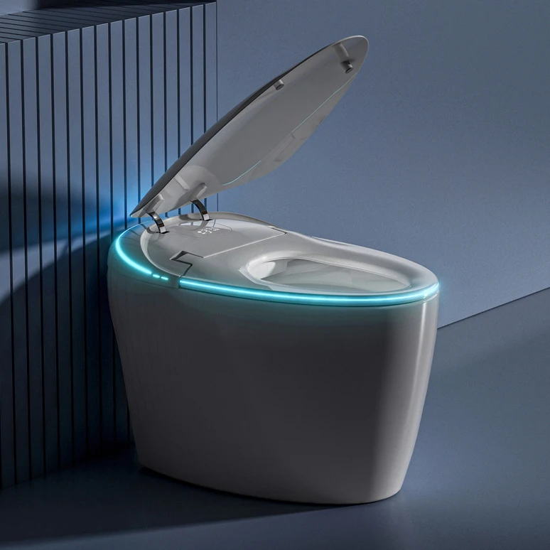 Toilette elettrica a filo automatico a forma di uovo di lusso Bidet intelligente WC Bagno Toilette intelligenti con telecomando