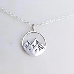 1PC Fashion Silvery Mountain Necklace Mountain Jewelry Charm Bohemian Women's Perfect Gift for Lovers, Friends, and Family