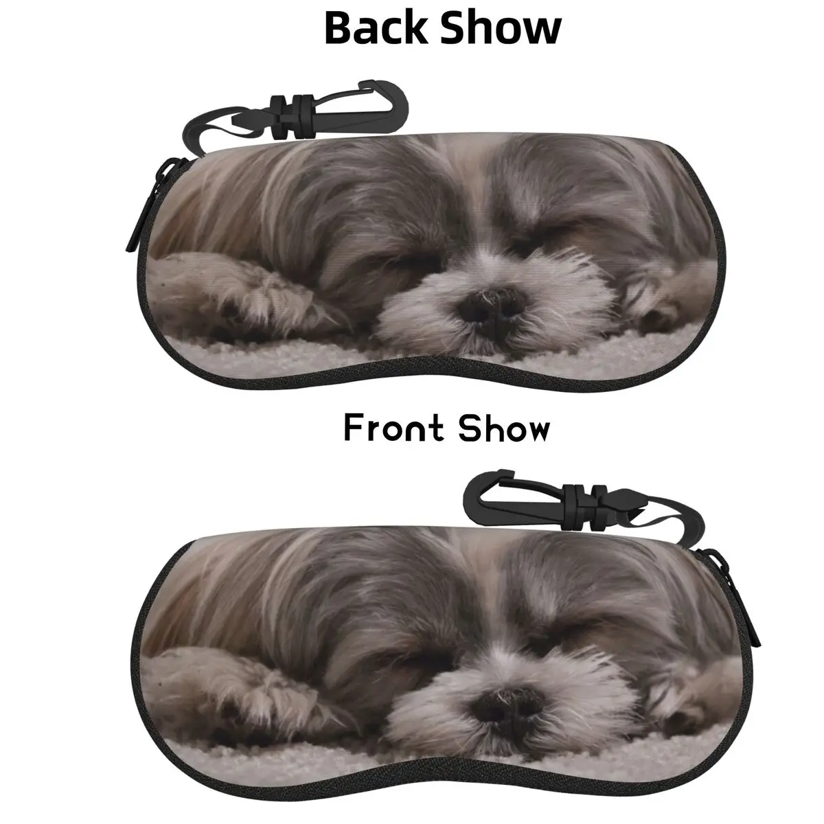 

Shih Tzu Sleeping Shell Glasses Case Protective Sunglasses Box Women Men Soft Eyeglasses Bag Pouch