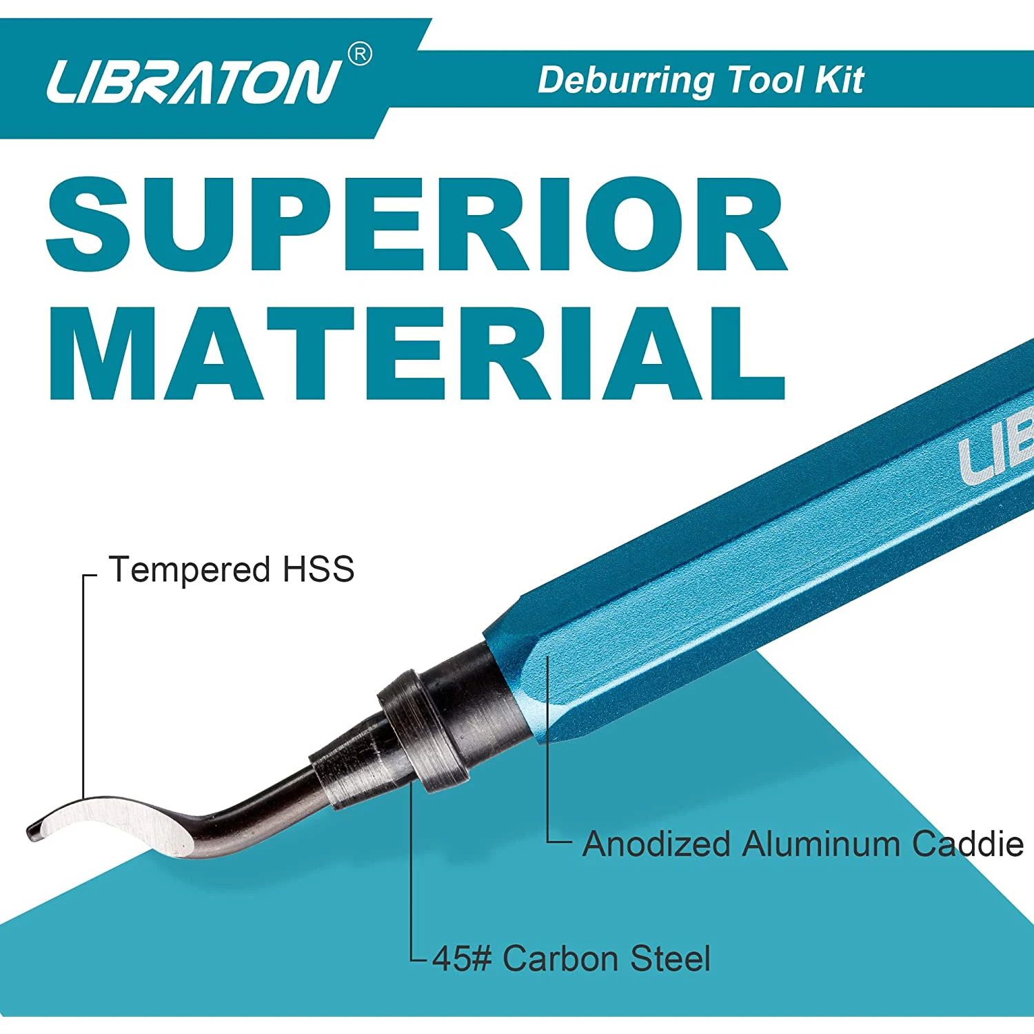 Libraton Deburring Tool com 11 lâminas de aço HSS, cabeça giratória de 360 graus, ferramenta Deburring para metal, resina, plástico, impressão 3D, madeira