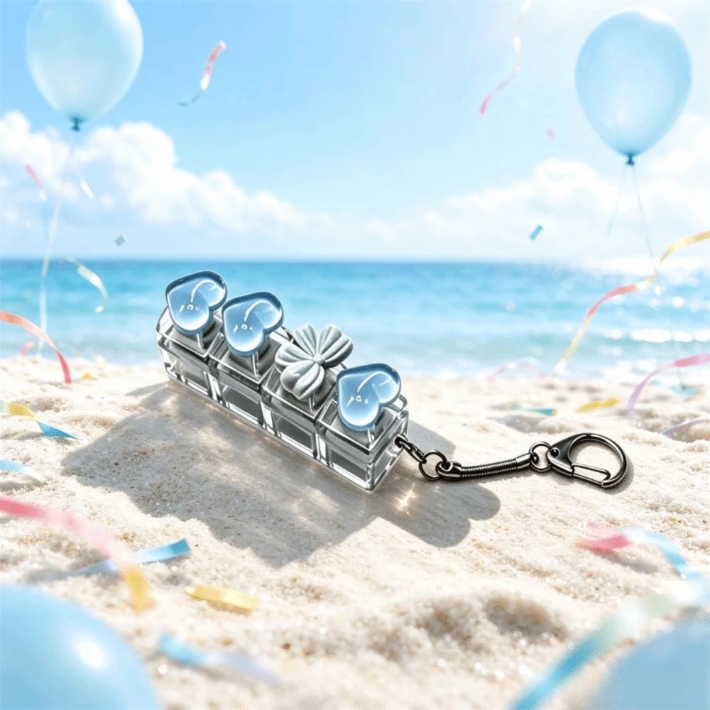 Heart Keyboard Press Button Keyring Knot Press The Keyboard Cliker Keychain Reduce Anxiety Keyboard Keychain Bags Hanging Charm