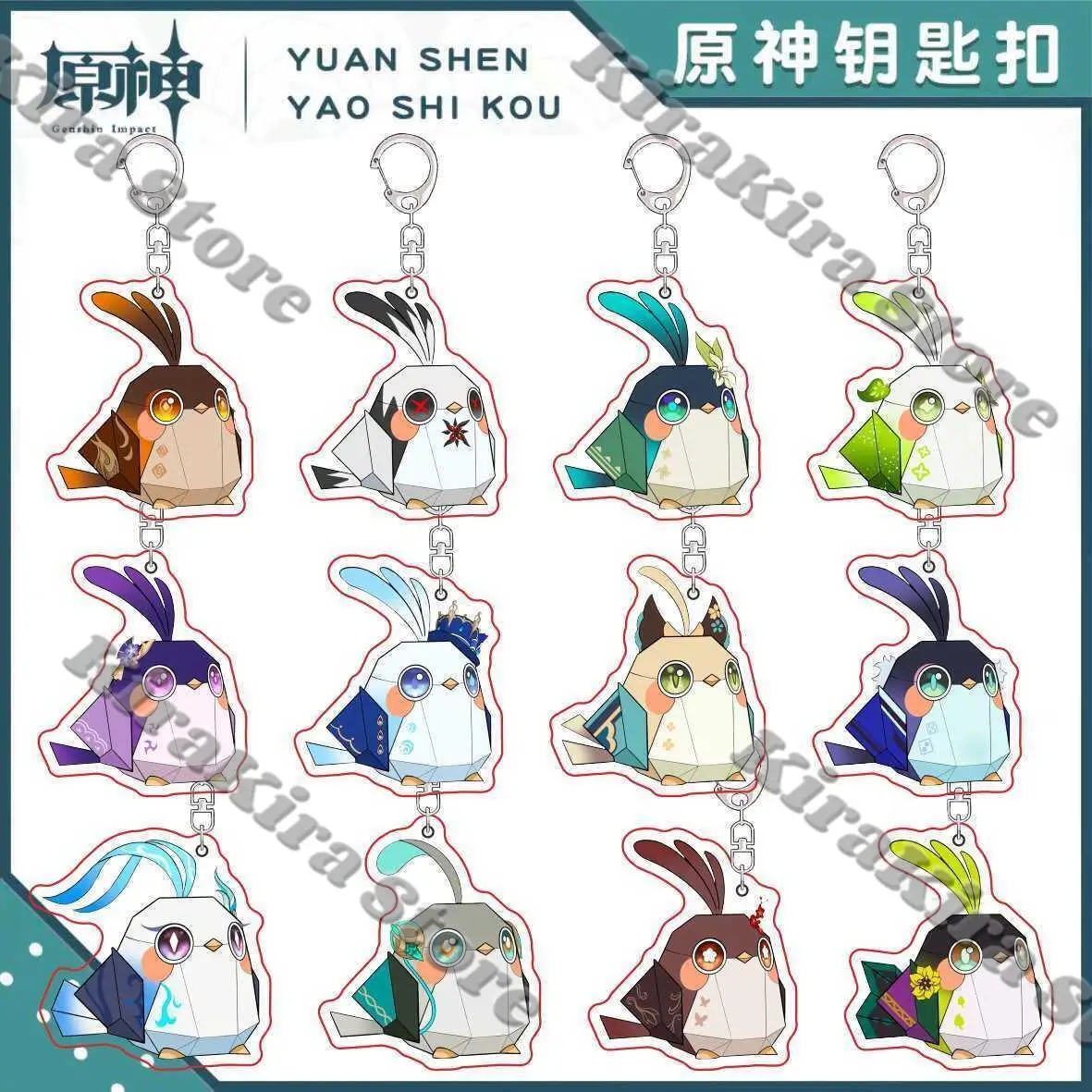 

Acrylic Pendant Genshin Impact Venti Keychain Keyring Cosplay Keqing Adorable Decor Cute Accessory Tartaglia Bag Charm Yun Jin