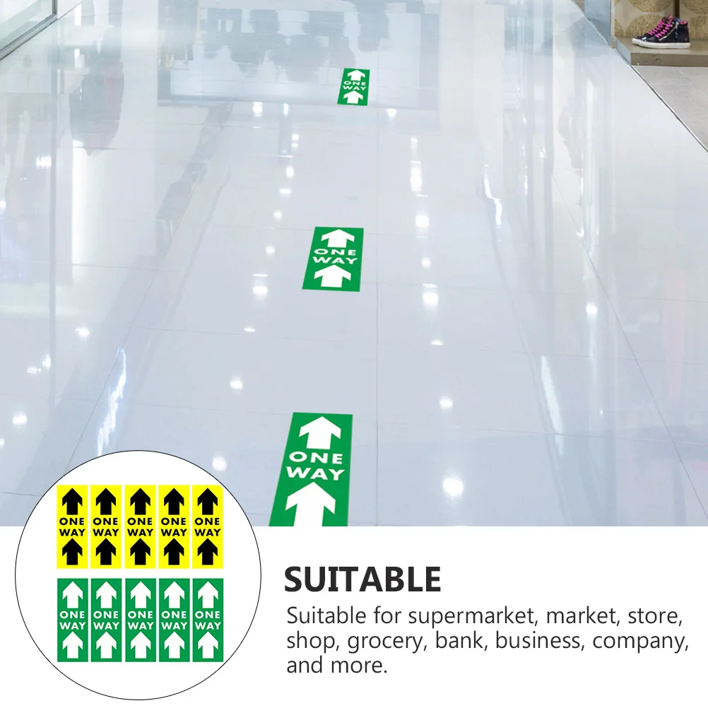 

10 шт. напольные наклейки односторонняя направленная стрелка безопасность наземные наклейки для предупреждения о социальном расстоянии маркер нескользящие ПВХ знаки
