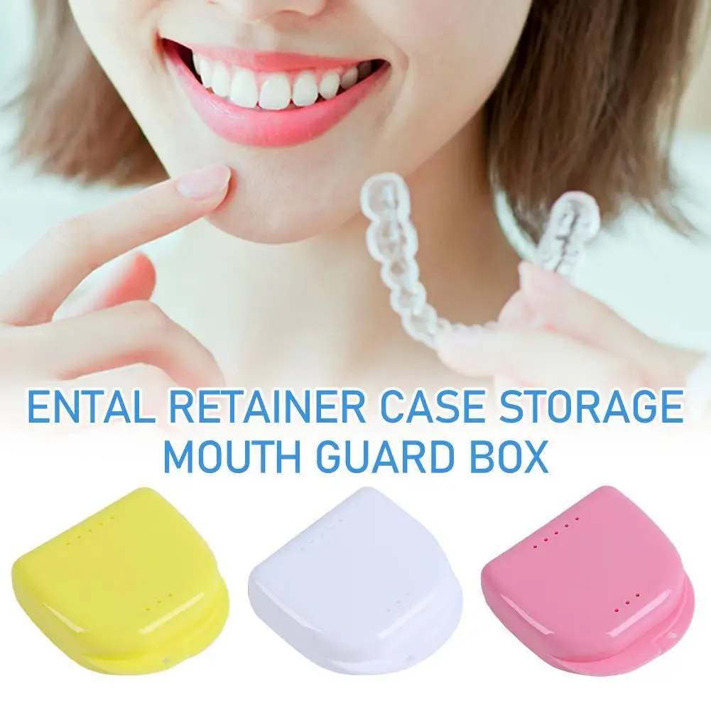 

Denture Box Tray Case Dental Orthodontic Retainer Color tray Storage Box Plastic Teeth Container False Teeth Protective