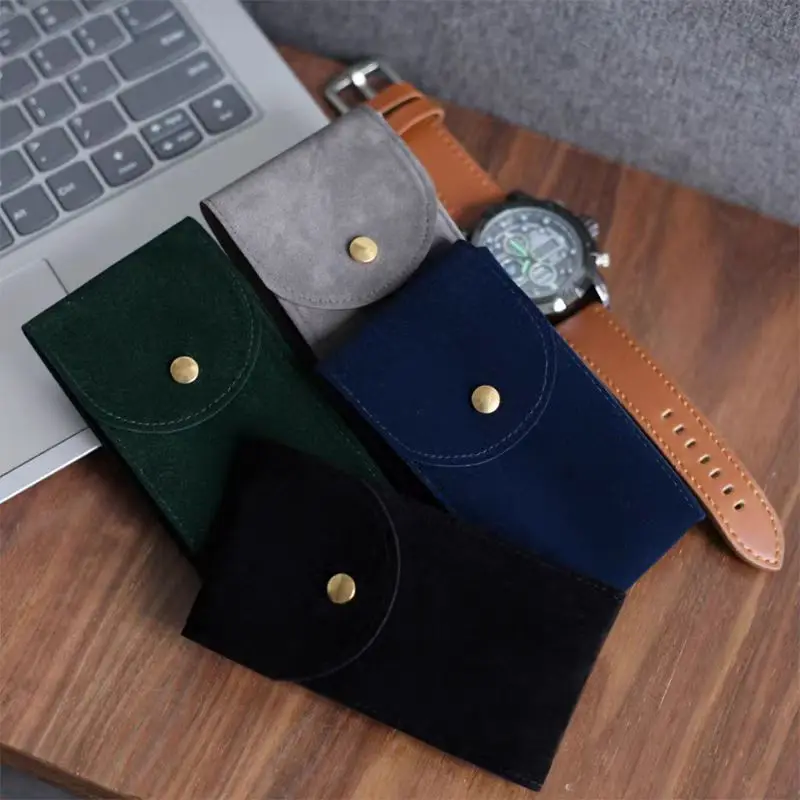 Watch Storage Bag Flannelette Travel storage bag  Blue Green and Black Watch Dust Protection Case Button high quality watch bag