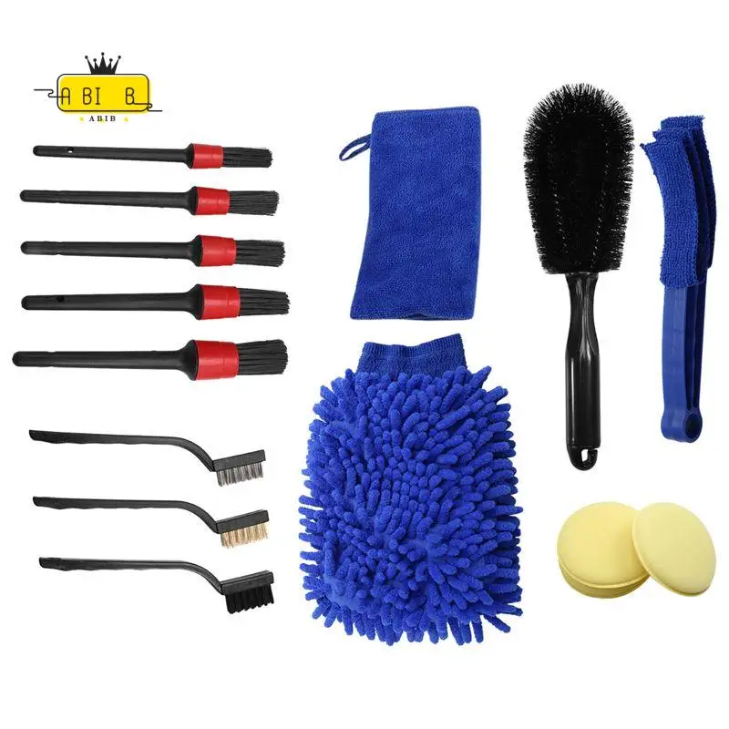 

ABIB -15 PCS Car Detailing Brush Set,Car Interior Cleaning Kit Includes Detail Brushes, Wheel Brush, Wheel Tire Brush Kit