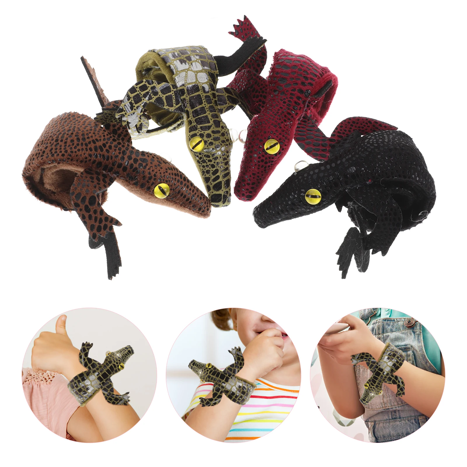 

4pcs Bracelet Kids Wristband Animal Bracelets Adjustable Soft Children Party Favors Halloween Goodie Bag Stuffers