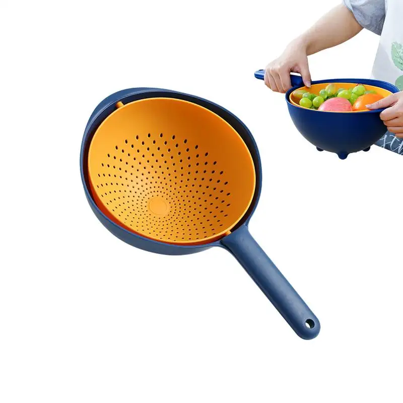 

Rice Washing Bowl Large Capacity Washing Basket Space Saving Multifunctional Sink Colander Portable Strainer Basket For Fruits