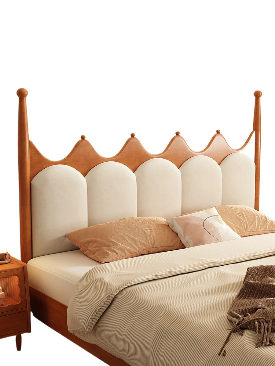 

Japanese-style all-solid wood double bed, modern simple Nordic small apartment 1.5 meters household bedroom