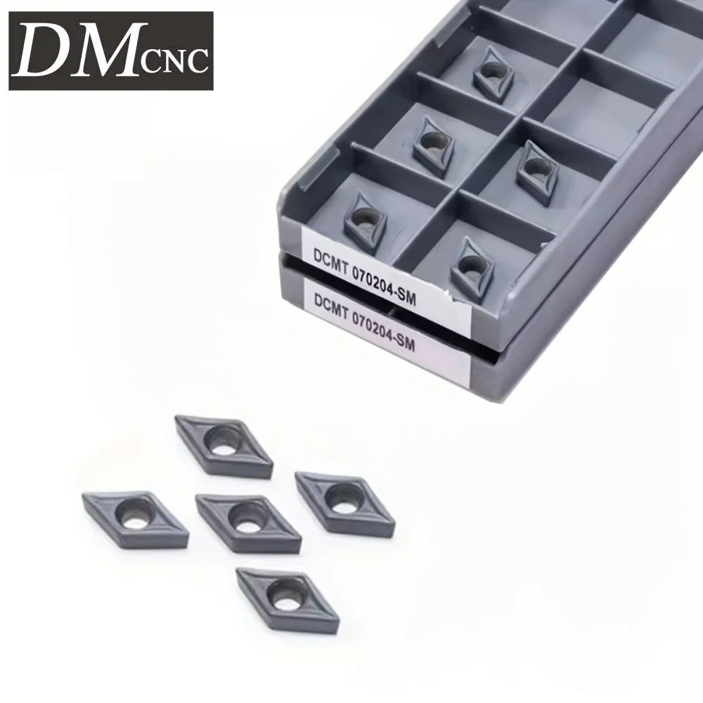

DCMT070204-SM Твердосплавные вставки 10 шт. — прецизионные токарные инструменты для стали/нержавеющей стали