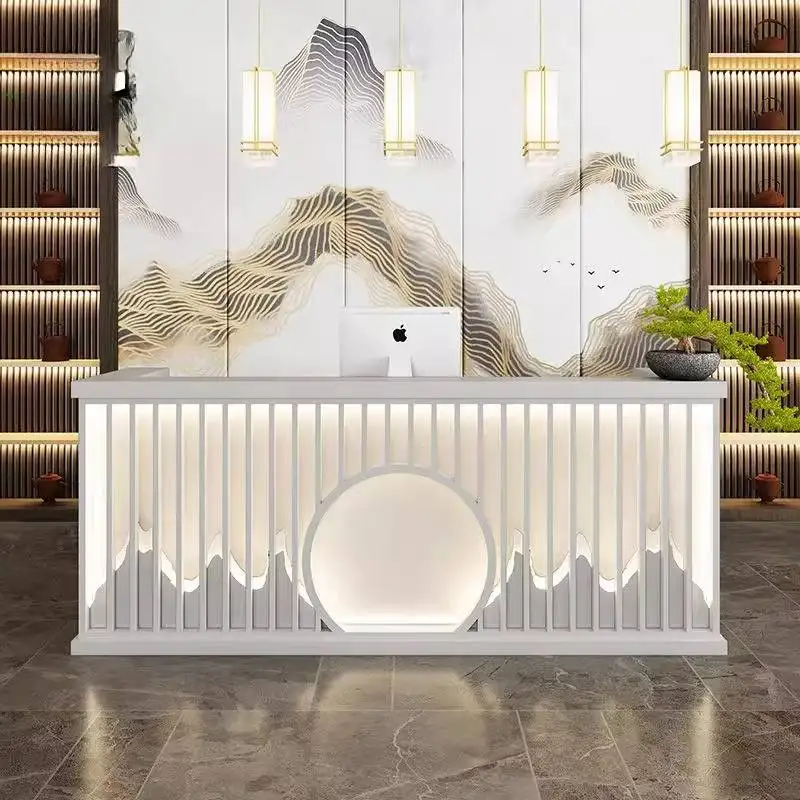 

Led Luxury Reception Desks Restaurant Design Commericial Front Reception Desks Beauty Salon Empfangstheke Furniture Office