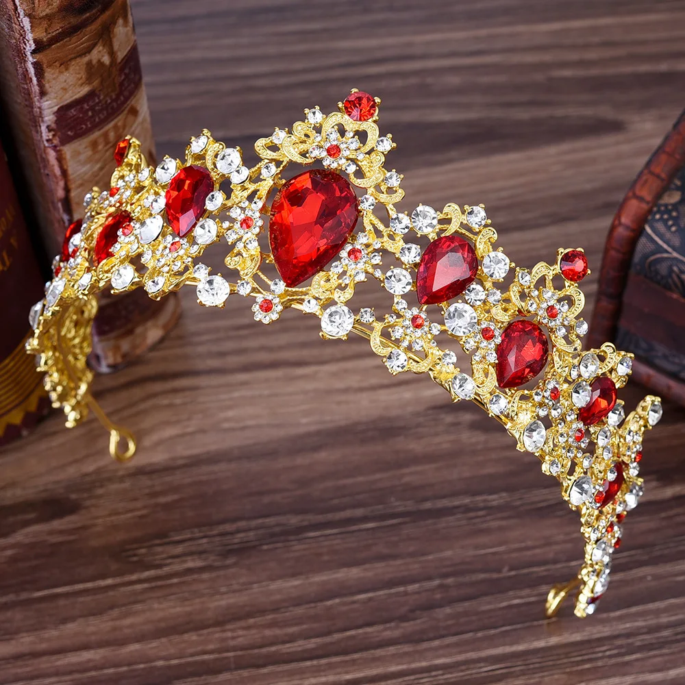 Baroque Crystal Crown Tiara For Women Bride Vintage Rhinestone Prom Diadem Bridal Wedding Hair Accessories Jewelry Crown Tiara image 5