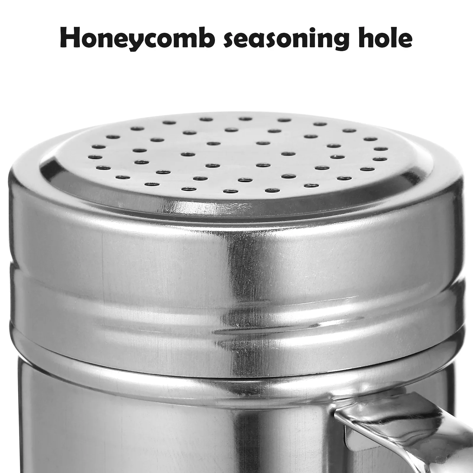 

2 pcs Seasoning Jar Handle Dredge Shaker 267x334mm Stainless Steel Pepper Container Flavoring Kitchen Tool Condiment Set