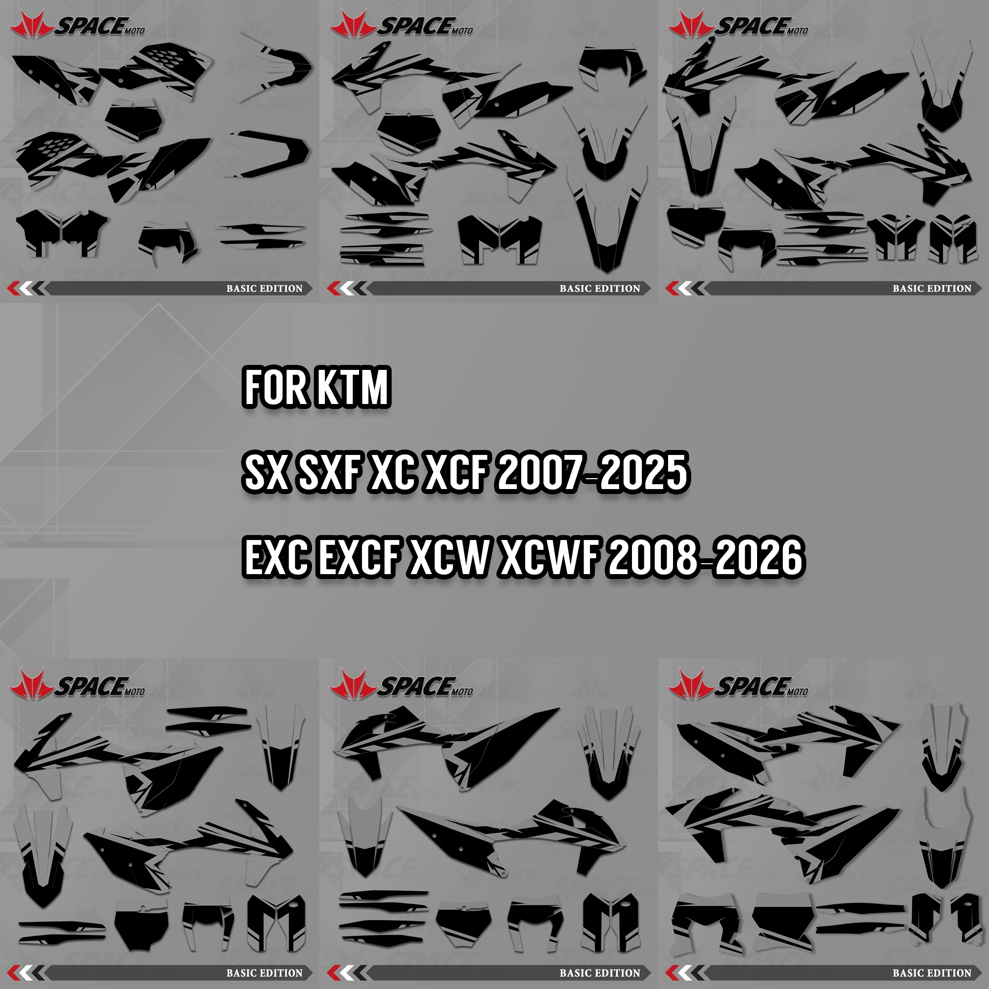 

SPACE MOTO For KTM 125 250 350 450 500 SX SXF XC XCF 2007-2025 EXC EXCF XCW 2008-2026 Custom Graphics Decals Stickers Kits