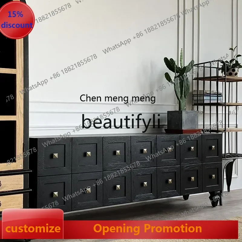 

S7486 ss Nordic Solid Wood Living Room Home High-End Simple Modern Storage Floor-Standing TV Cabinet All Solid Wood