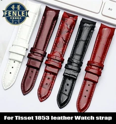 Genuine Leather Watch Strap For Tissot 1853 Couturier T035 Women's T035210 Glossy WatchBand 18mm Red waterproof Cowhide Bracelet