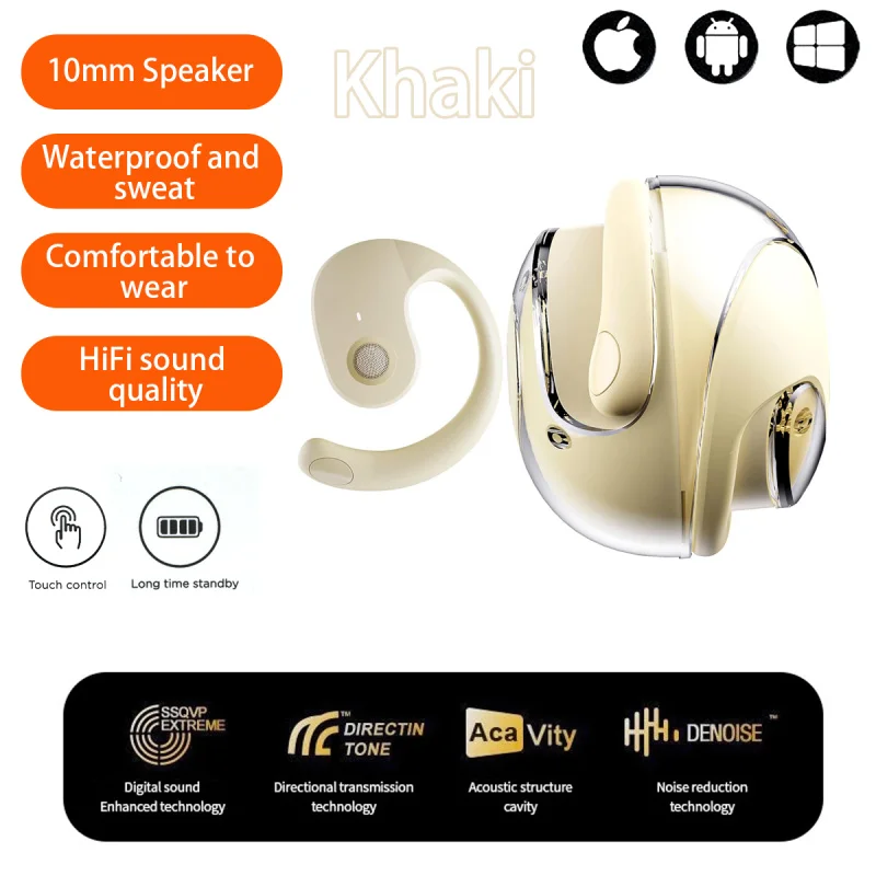 Wireless Bluetooth 5.4 earphones sport headset touch control earbuds with mic low latency gaming headphone