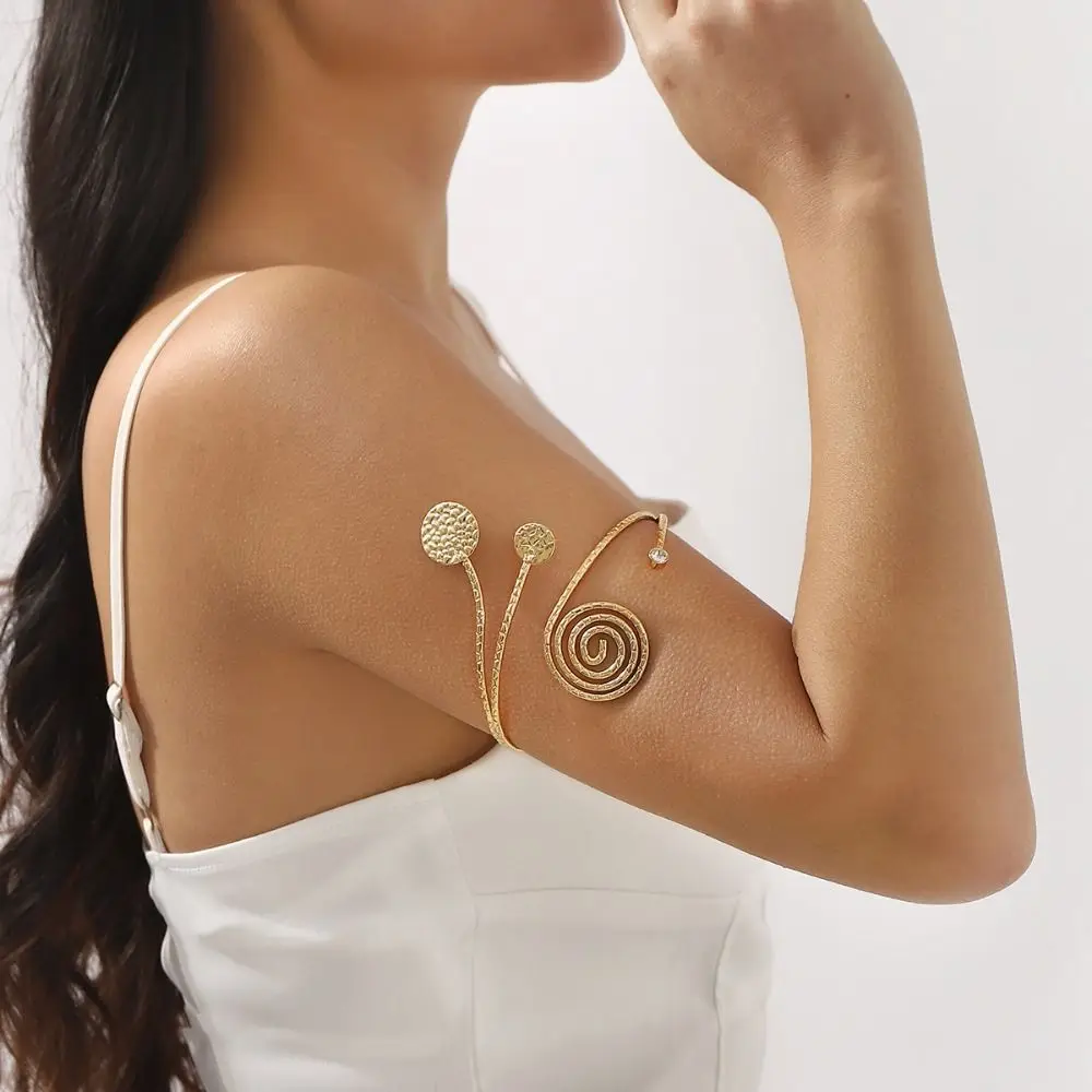 Гламурный металлический браслет на руку, многостильный регулируемый браслет с цветком, модный широкий открытый браслет в стиле ретро для вечеринки