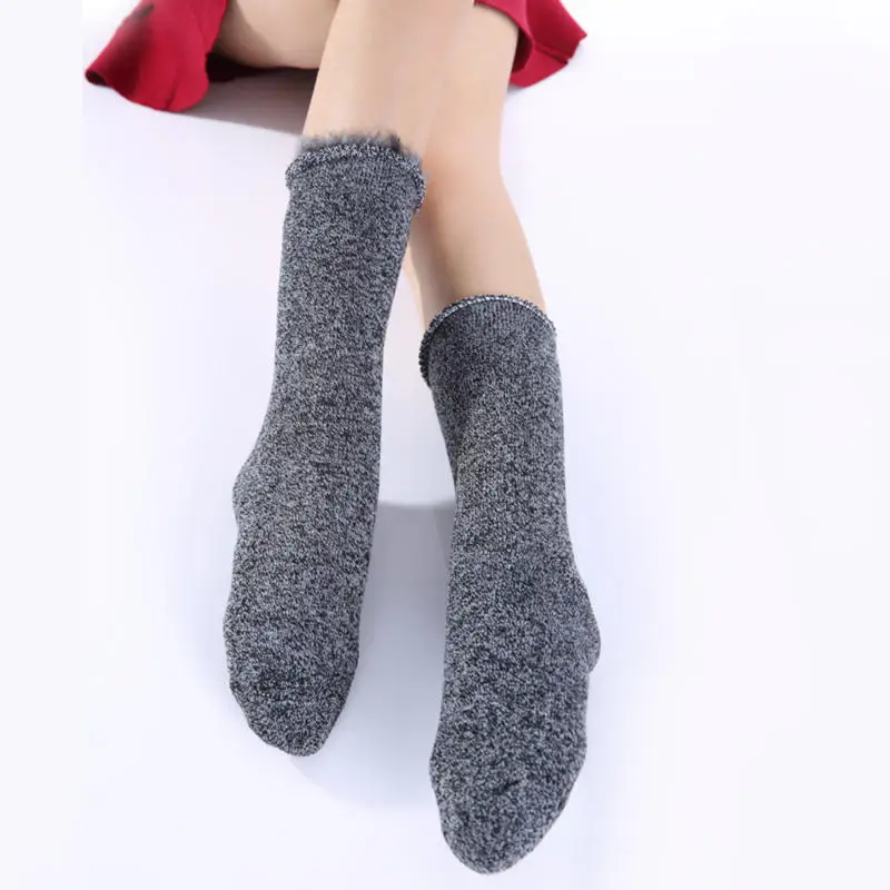 Calcetines cálidos para hombre/mujer, calcetines térmicos de algodón Extra gruesos, medias suaves y cálidas para invierno, calcetines sólidos para dormir en casa de Lolita