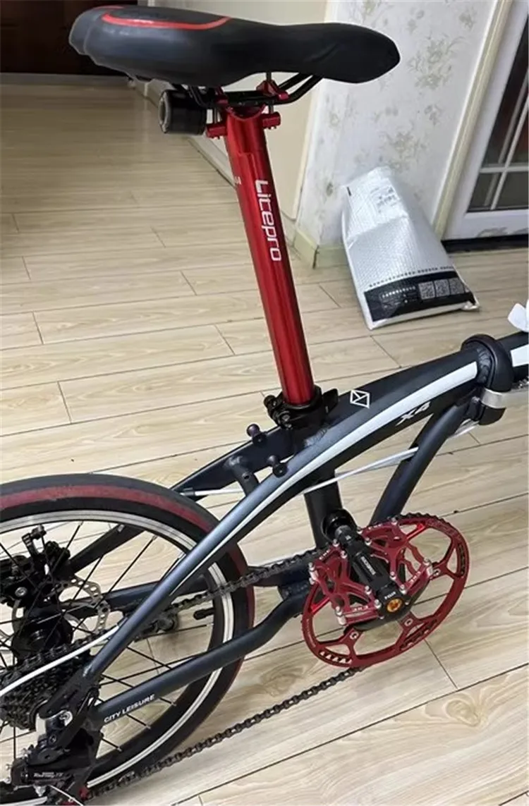 Litepro 33.9mm*600mm 412 Folding Bike Seat Post  Bicycle Saddle tube Ultralight seat tube Folding Bicycle Modified parts