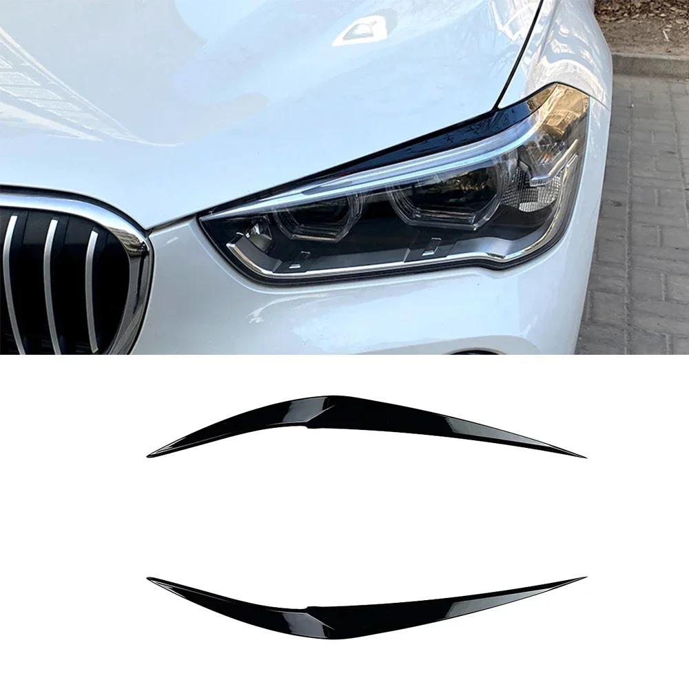 Lumière de sauna avant de voiture noire brillante pour BMW, autocollants EyebloggEye, bronchF48, 2015, 2016, 2017, 2018, 2019, 2020, 2021, 2022