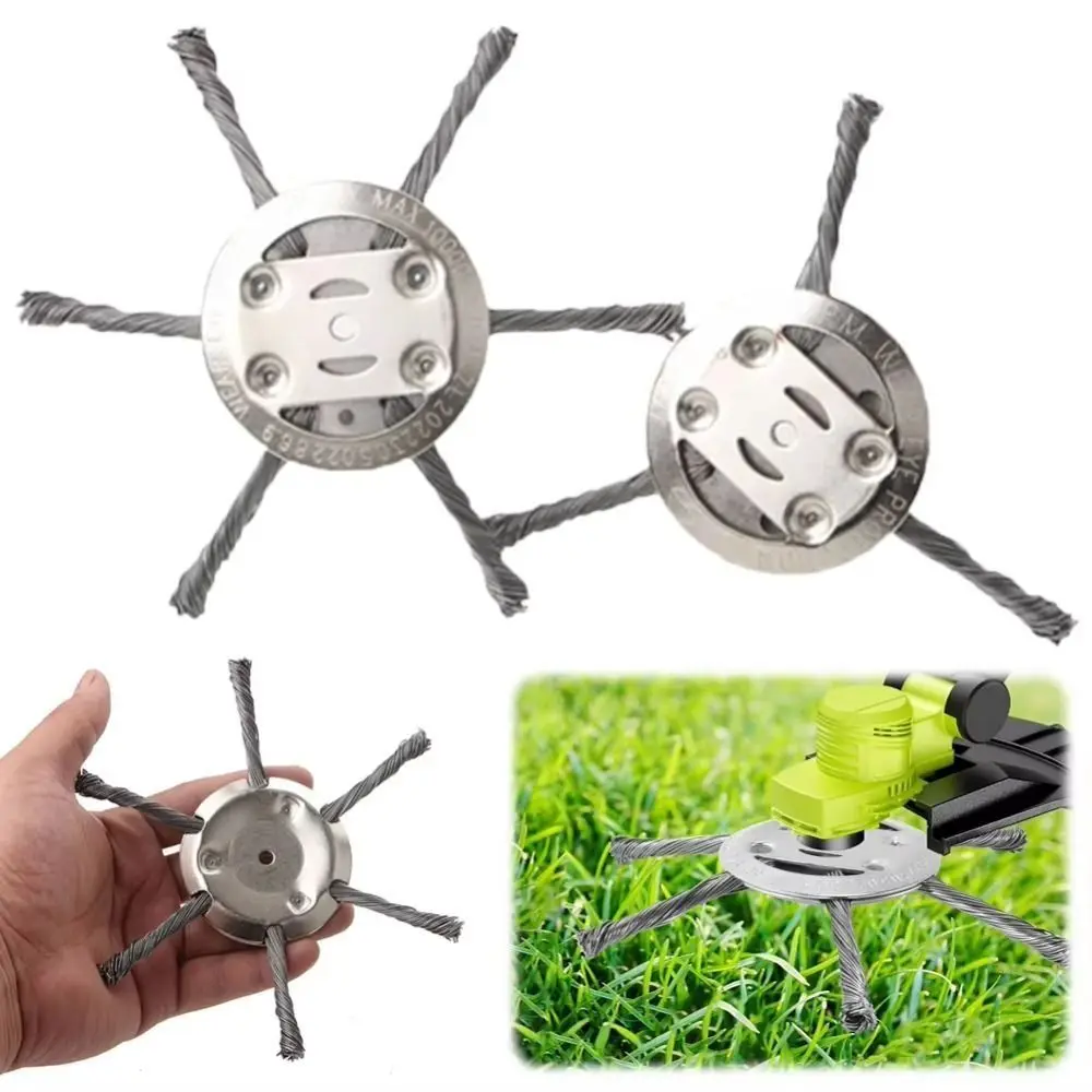 Steel Wire Grass Trimmer Head Replacement Head Cordless Lawn Trimmer Weed Brush Trimming Rounded Edge Weed Brush Cutter Head
