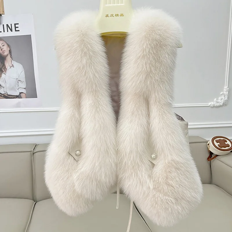 Winter New Fox Fur Sheepskin Vest Furry Vest Slimming Korean Fur Coat for Women