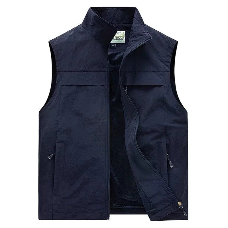 US Hot Mens Cargo Vests Summer Outdoor Hidden Pocket Waterproof Quick-drying Military Camping Fishing Photography Work Waistcoat