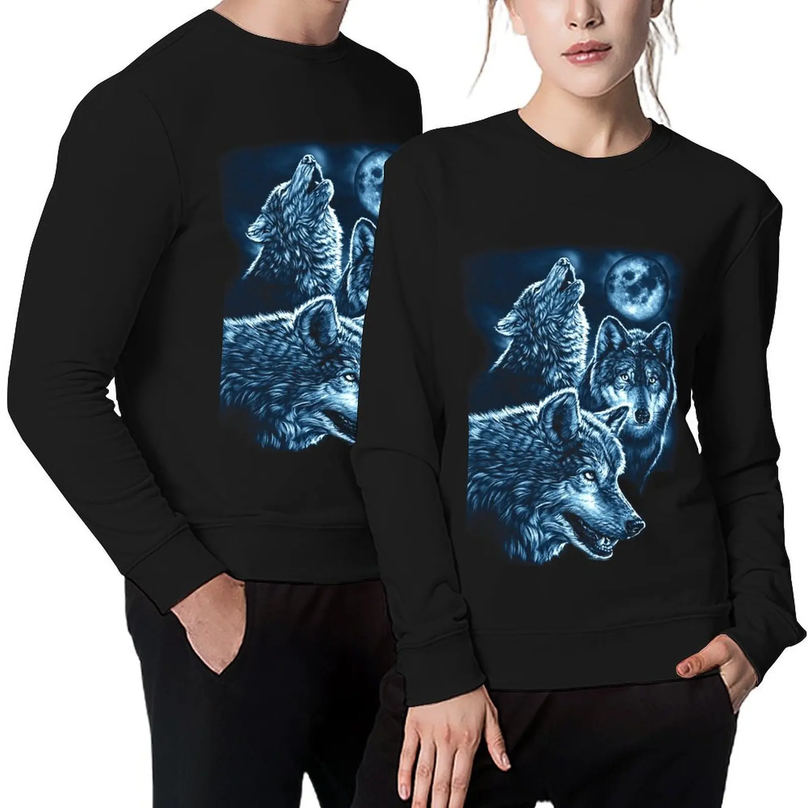 

Wolves Moon Pullover korean style clothes autumn clothes men's clothes men's clothing oversize sweatshirts