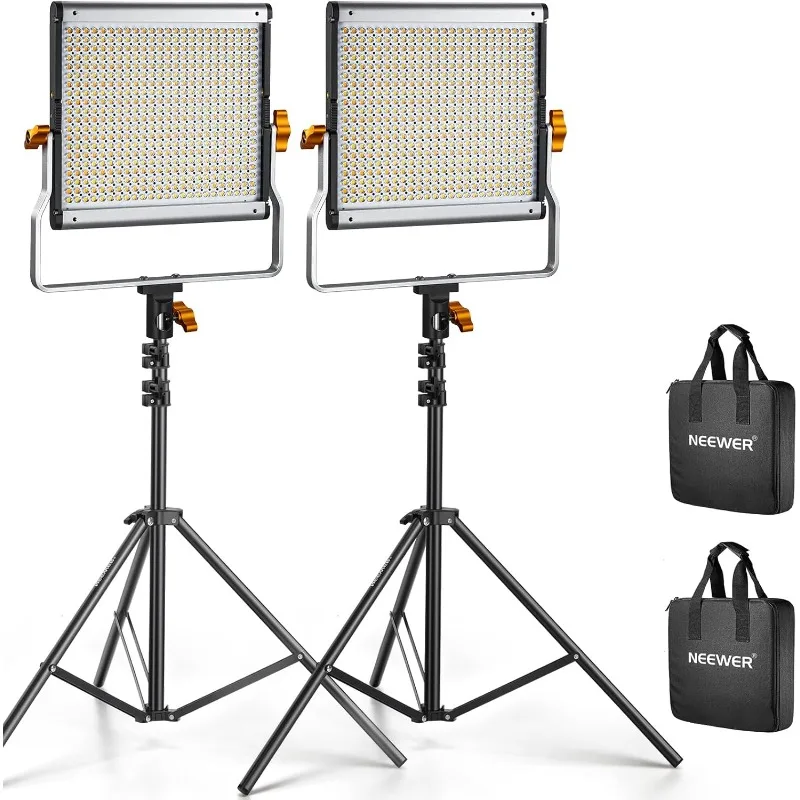 2-Pack Dimmable Bi-Color 480 LED Video Light and Stand Lighting Kit Includes: 75