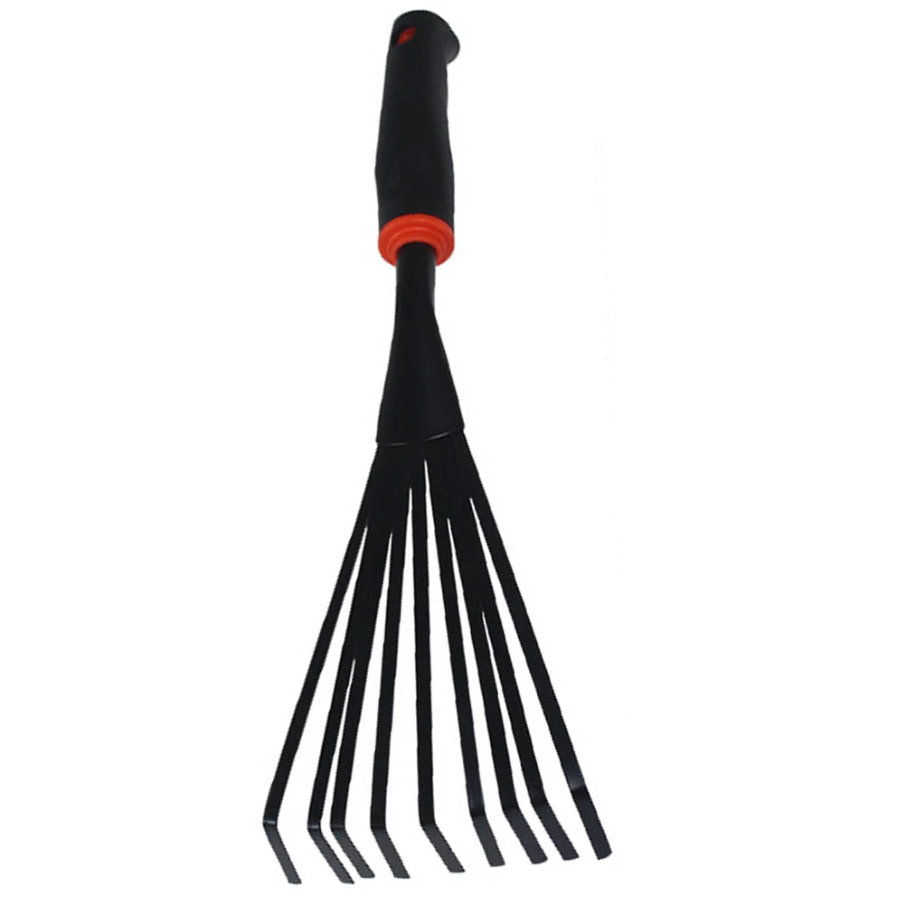 

Garden Rake Shovel Leaf Hand Rakes Vinyl Handle Rubber Tools Durable Iron Ergonomic Planting Weeding Gardening Landscaping Yard