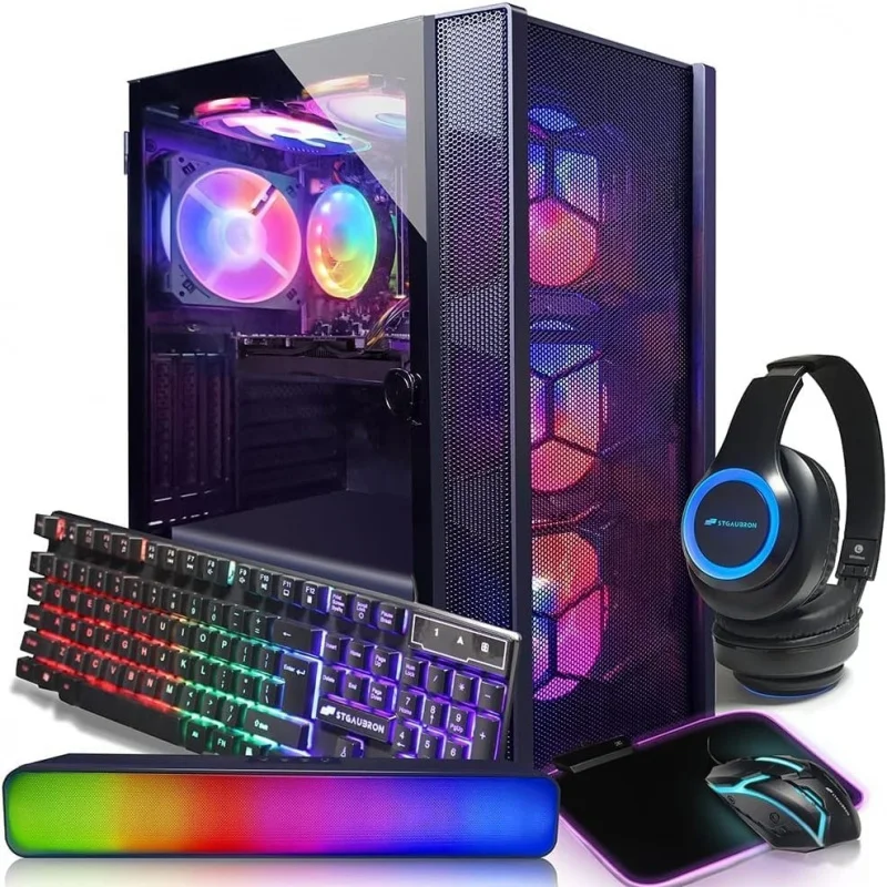 Gaming Desktop PC, Core i5-10400F up to 4.3G,GeForce RTX 2060S 8G Graphics,16GB DDR4,1TB SSD,WiFi,BT 5.0,RGB Fan