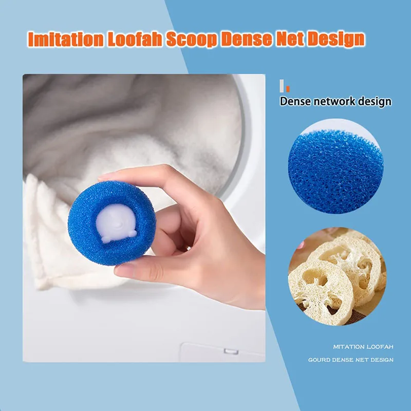 Laundry Ball Kit Reusable Clothes Hair Cleaning Tool Pet Hair Remover Washing Machine Cat Dog Hair Catcher Laundry Ball