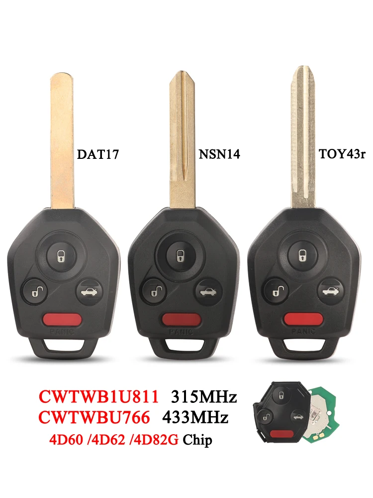 jingyuqin Remote Car Key With ASK 315/433MHz For Subaru Tribeca Legacy Outback 2008 2009 2010 2021 Fob CWTWBU766/CWTWBU811