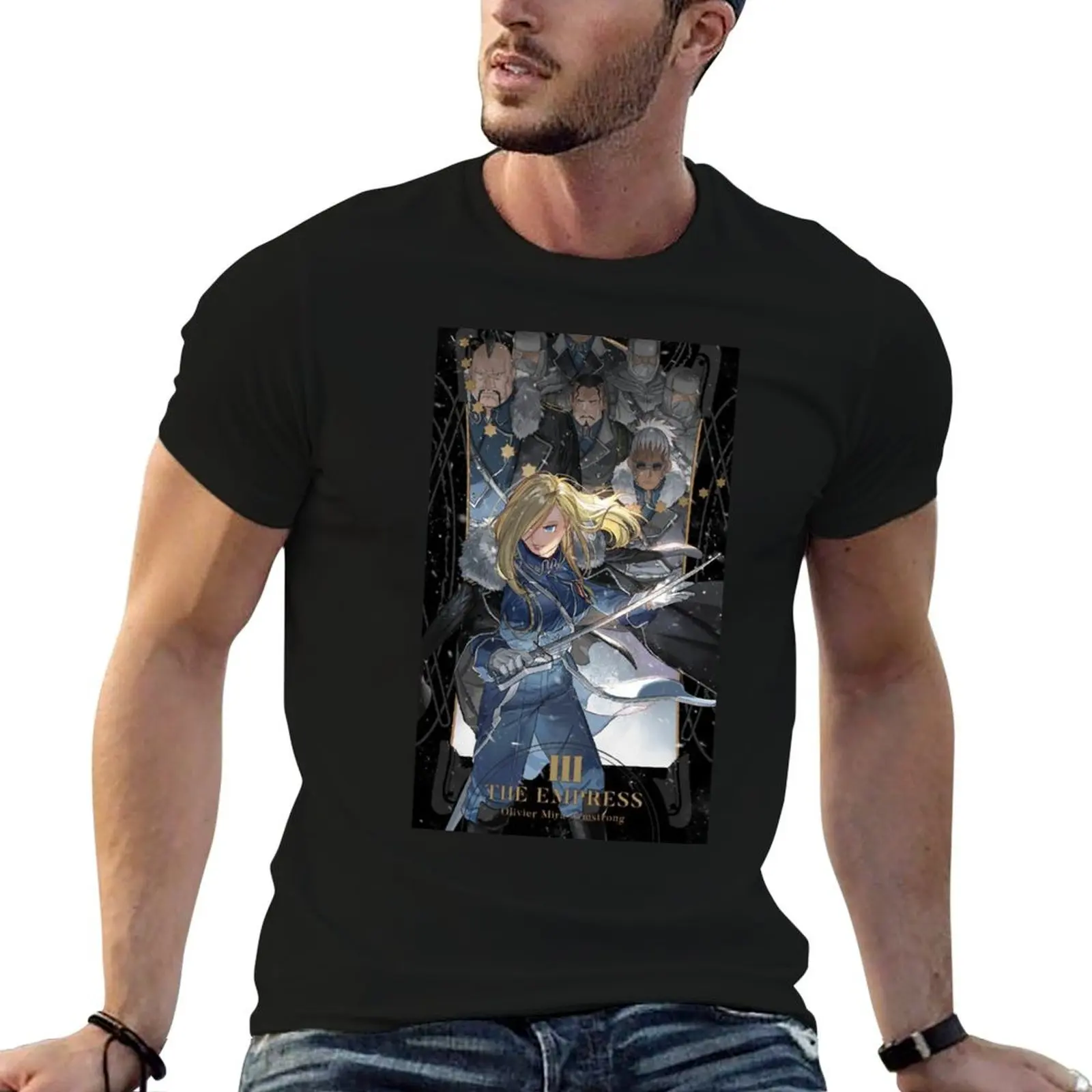 

Alchemist Fullmetal shirt - cotton men Brotherhood t T-Shirt 100% Olivia Armstrong
