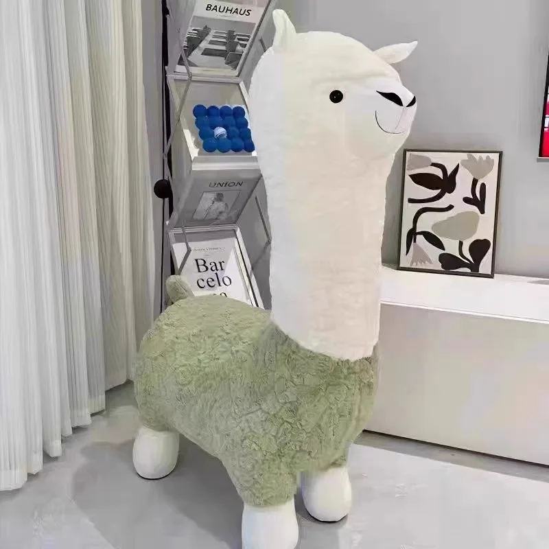 Alpaca seat, large plush toy, children's living room, animal stool ornament, housewarming, new home decoration supplies