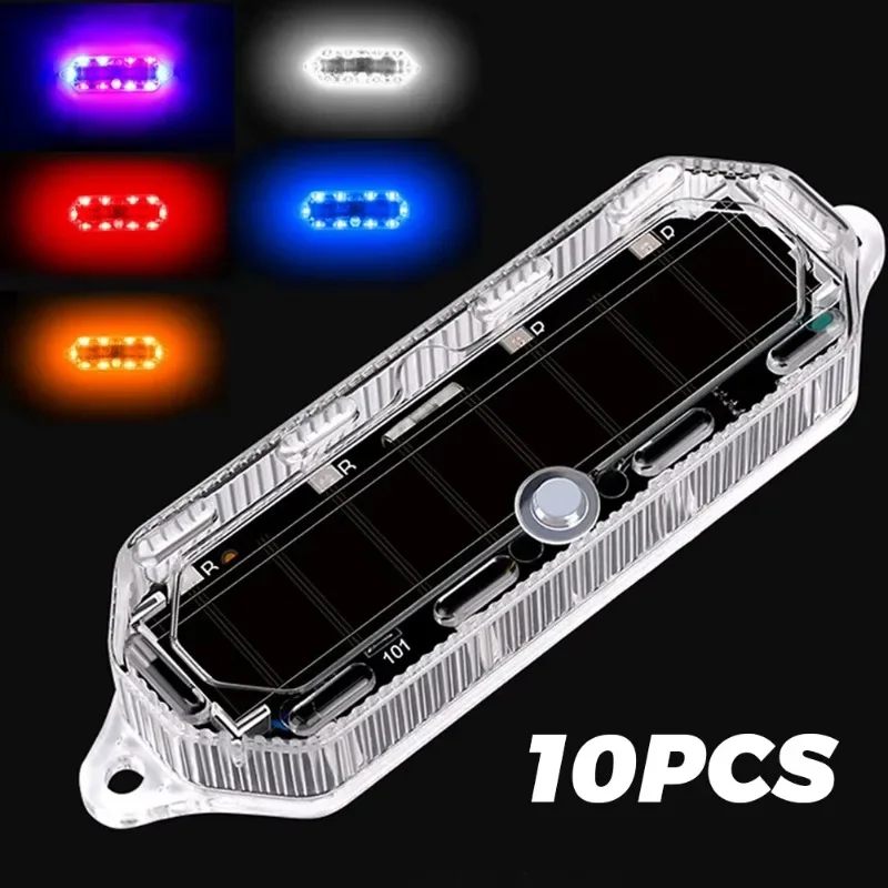 Solar Anti-Rear Strobe Lights Car Motorcycle LED Solar Energy Flashing Warning Light Night Riding Anti Collision Signal Lamp