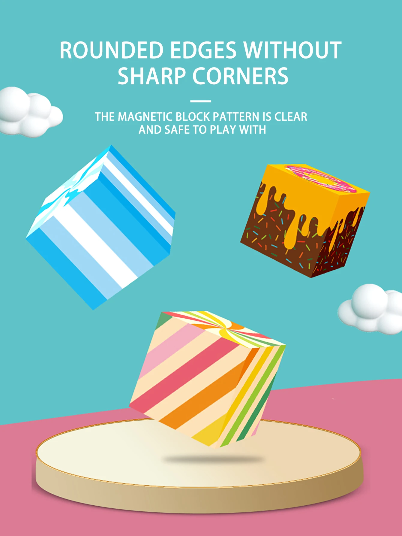 ของเล่นตัวต่อแม่เหล็ก, ของเล่นมอนเตสซอรี่, ลูกบาศก์แม่เหล็ก, ของเล่นแม่เหล็กเสริมพัฒนาการสำหรับการศึกษา STEM ระดับก่อนวัยเรียน