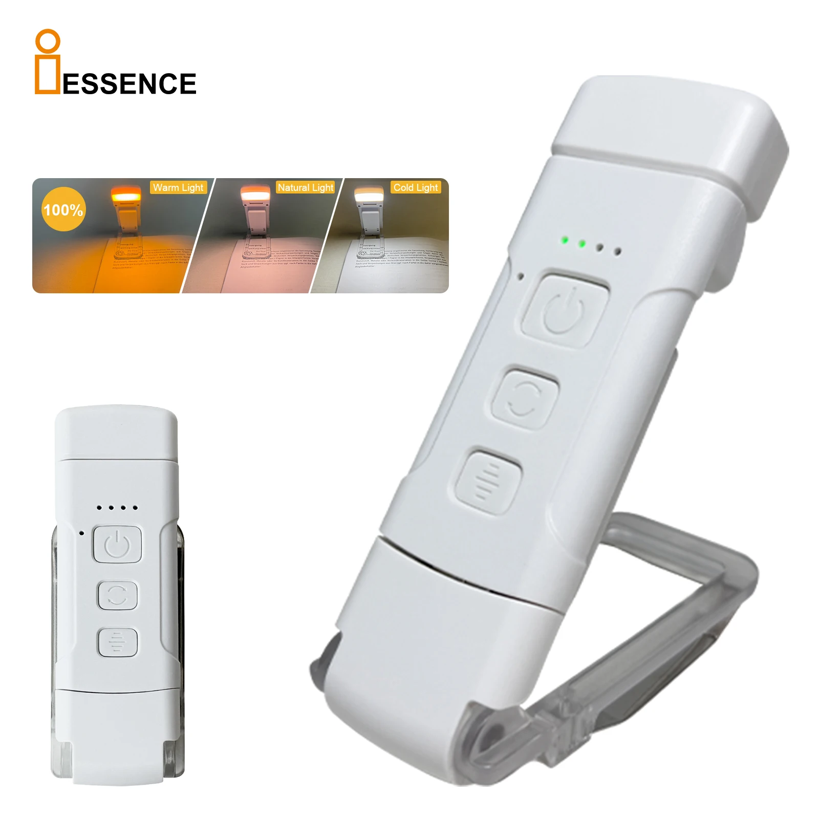 Popular Hot sell OEM Rechargeable Mini LED Book Light for Study Foldable and Portable with USB for Bedroom Reading in Bed