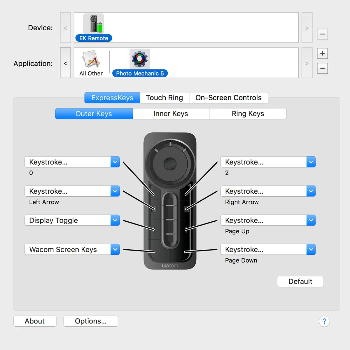 Wireless Express Key Remote controller for Wacom Cintiq pro Intuos Pro