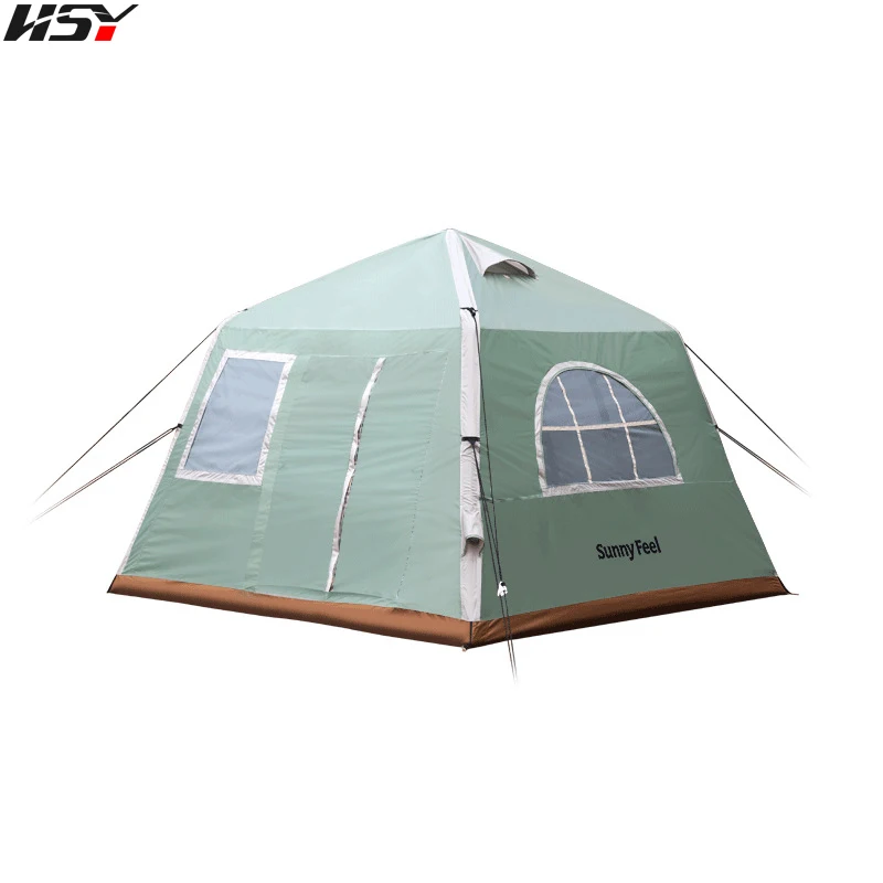 

Outdoor Exquisite Camping Inflatable Cabin Tent 210D Oxford Rainproof Ventilation PU2000mm Camping Tent