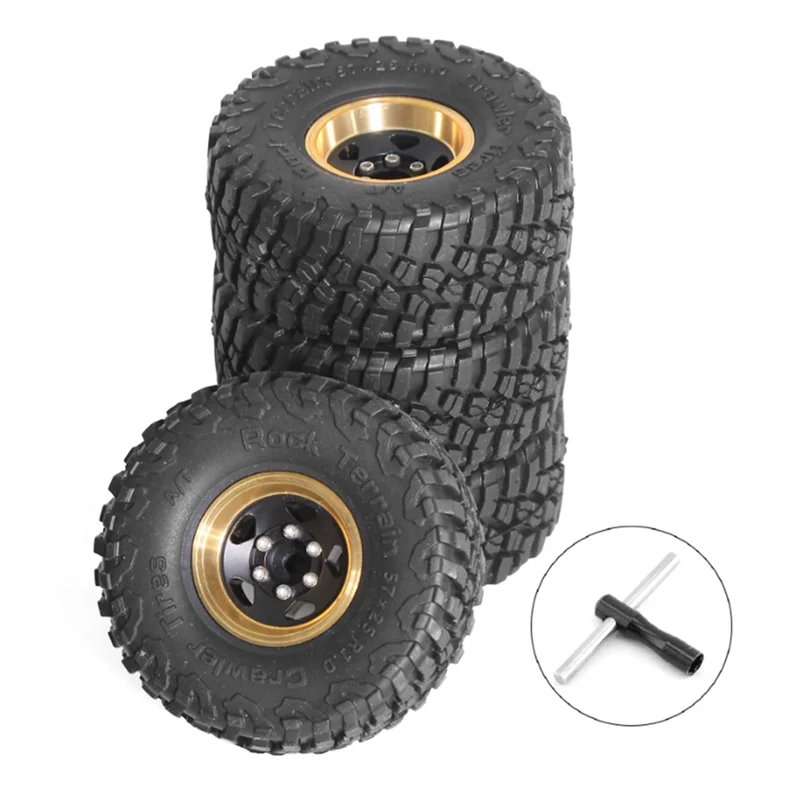 4Pcs 1.0 Brass Wheel Hub For 1/18 TRX4M SCX24 RC Car Upgrade Parts