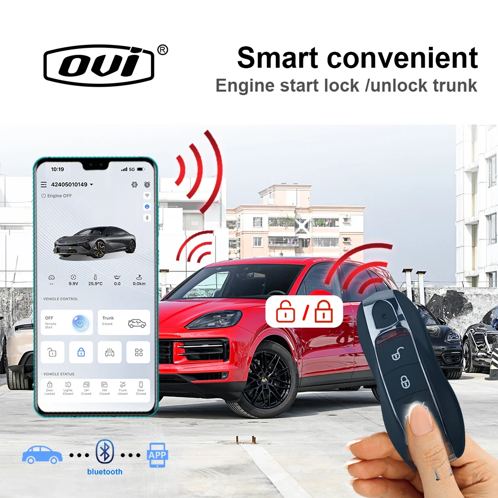 OVI Keyless Entry System with Remote Starter Push to Start Car Control App for Porsche Panamera