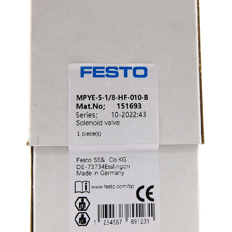 Festos Solenoid Valve 151693 MPYE-5-1/8-HF-010-B General Purpose Directional Control Valve