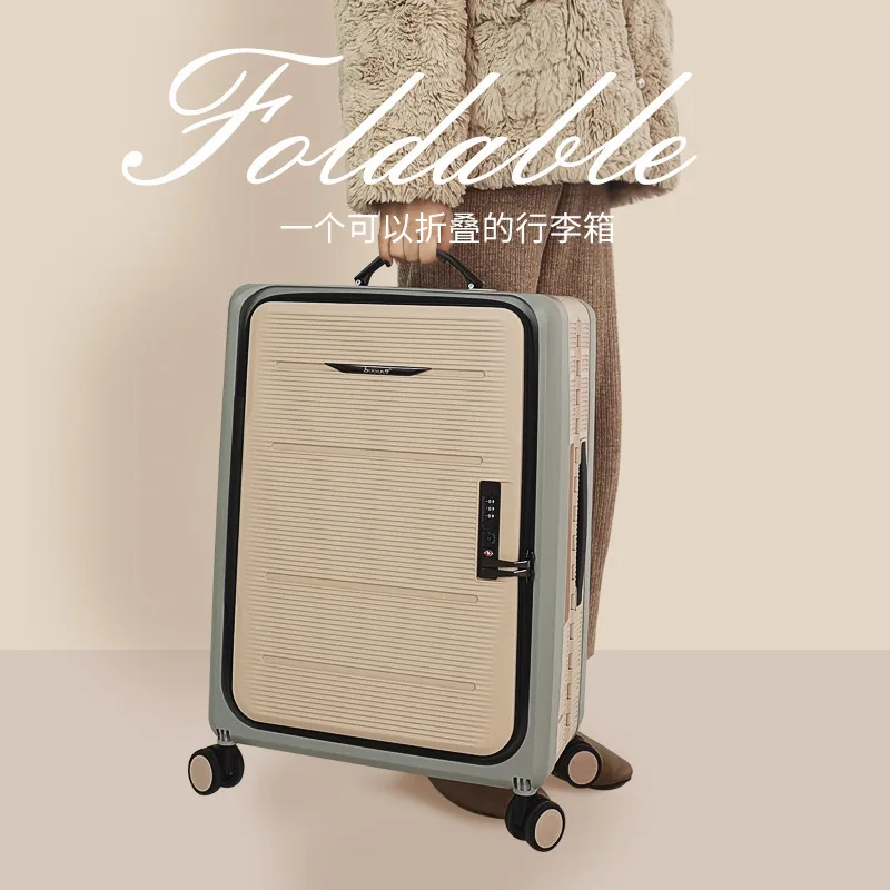 

2023 Travel Spinner Luggage 20/24 Inches Girl Folding Rolling Suitcase Woman Fashion Trolley Case Business Password Boardin